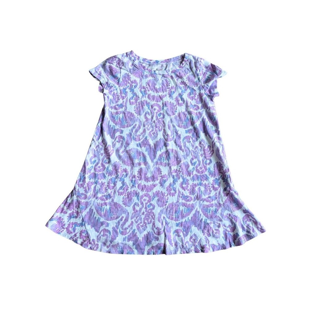 Lilly Pulitzer Girls Cotton Purple Flamingo Dress Med 6 7 Amethyst Beach Bathers